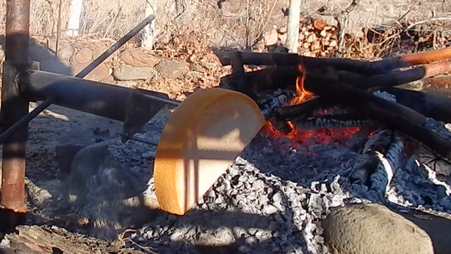 cheese over
            fire